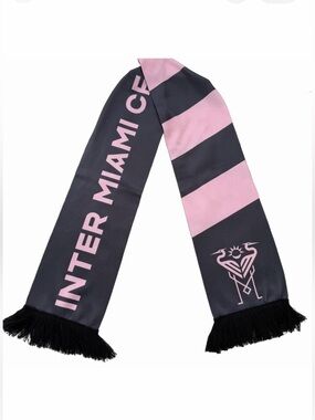 Ruffneck MLS Soccer Intermiami CF Scarf Dark Gray Pink Flamingo NEW 56”